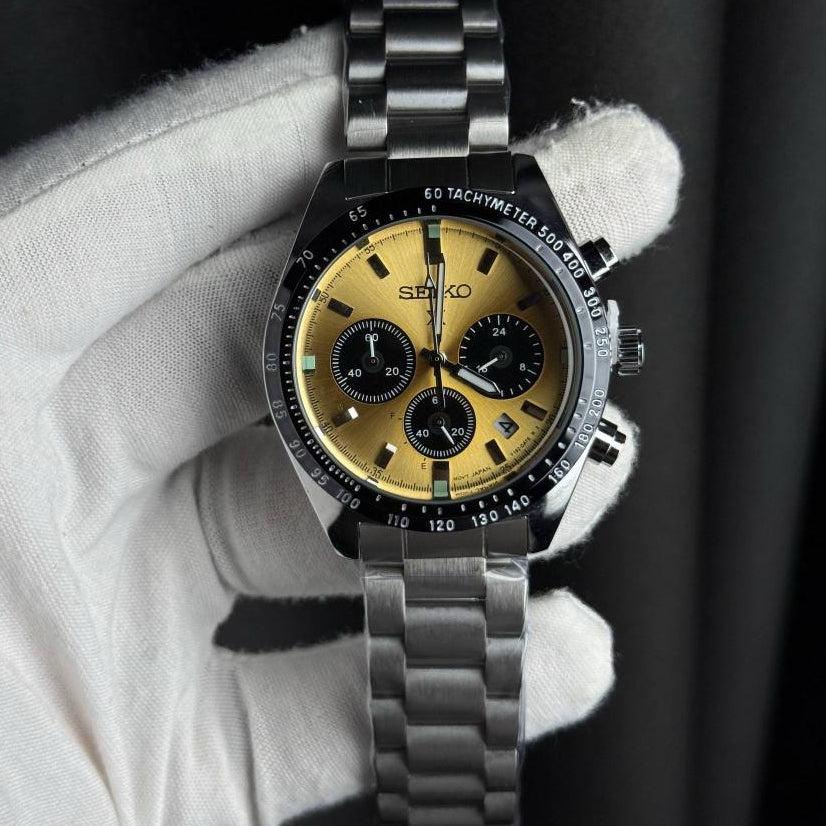 Motorsport chronograph watch with steel bracelet – ZENO