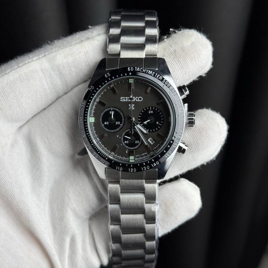 Motorsport chronograph watch with steel bracelet – ZENO