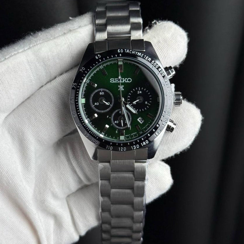 Motorsport chronograph watch with steel bracelet – ZENO