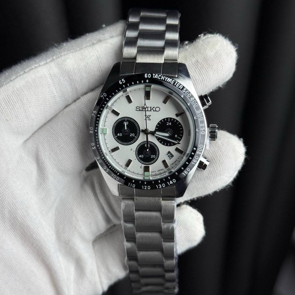 Motorsport chronograph watch with steel bracelet – ZENO