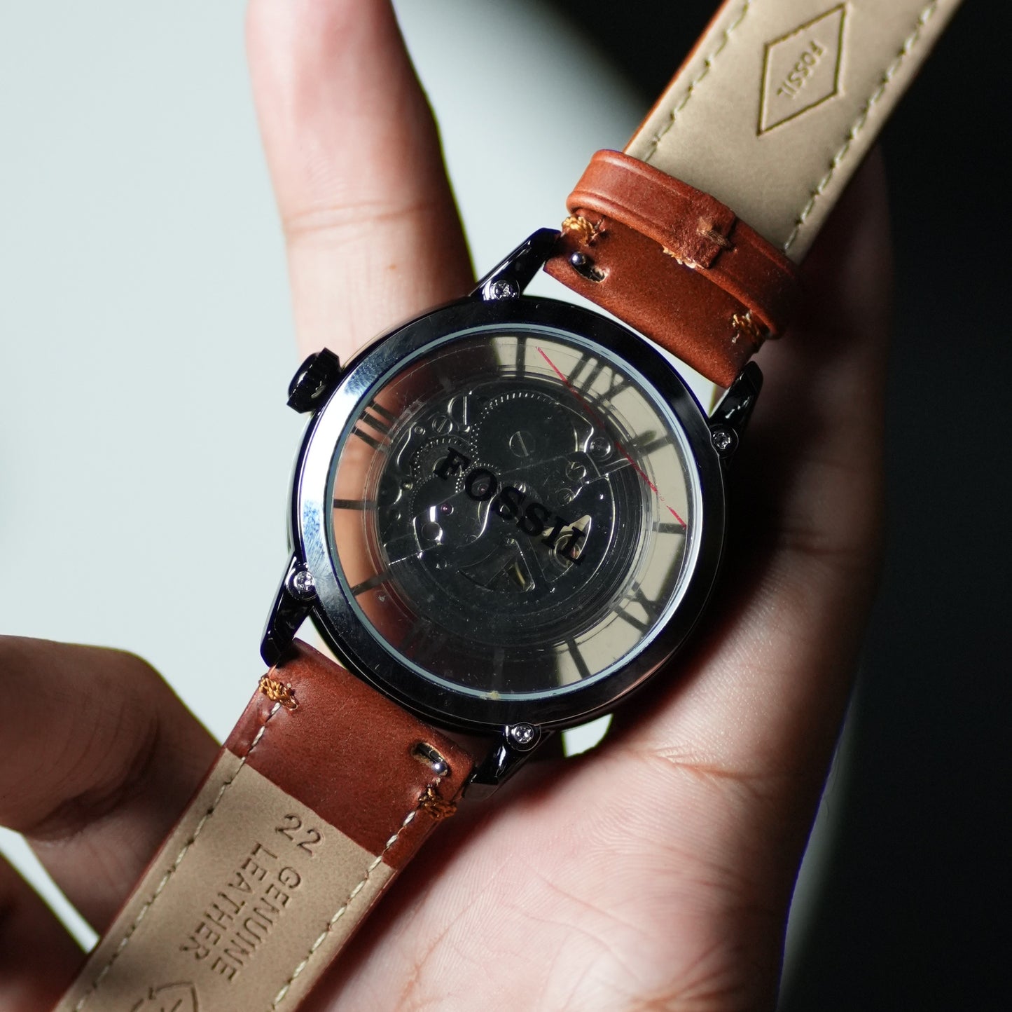 Open-heart skeleton automatic watch with brown leather strap – ZENO